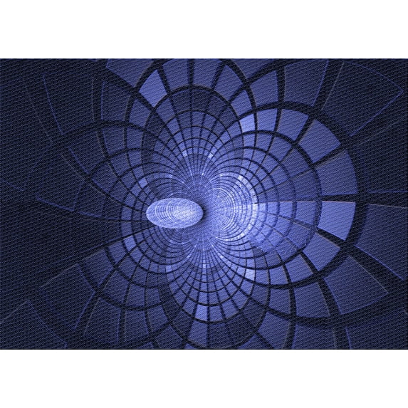 Ahgly Company Indoor Rectangle Patterned Night Blue Area Rugs, 8' x 10'