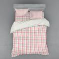 thumbnail image 2 of Ambesonne Abstract Bedding Set 3 Pcs, Pastel Color Checkered, Twin, Mint Salmon Pale Pink, 2 of 3
