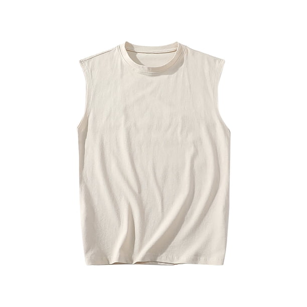 pstuiky Camiseta sin mangas para hombre, Camiseta deportiva de verano informal de color liso sin mangas y cuello redondo para hombre Camisas de hombre xxl