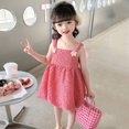 thumbnail image 4 of HBFAGFB Robe Bébé Fille Robe Sans Manches à Bretelles pour Tout-Petits Robe de Fête Dansante Douce Mignonne Jupe Rouge Melon D\'eau Taille 110, 4 of 6