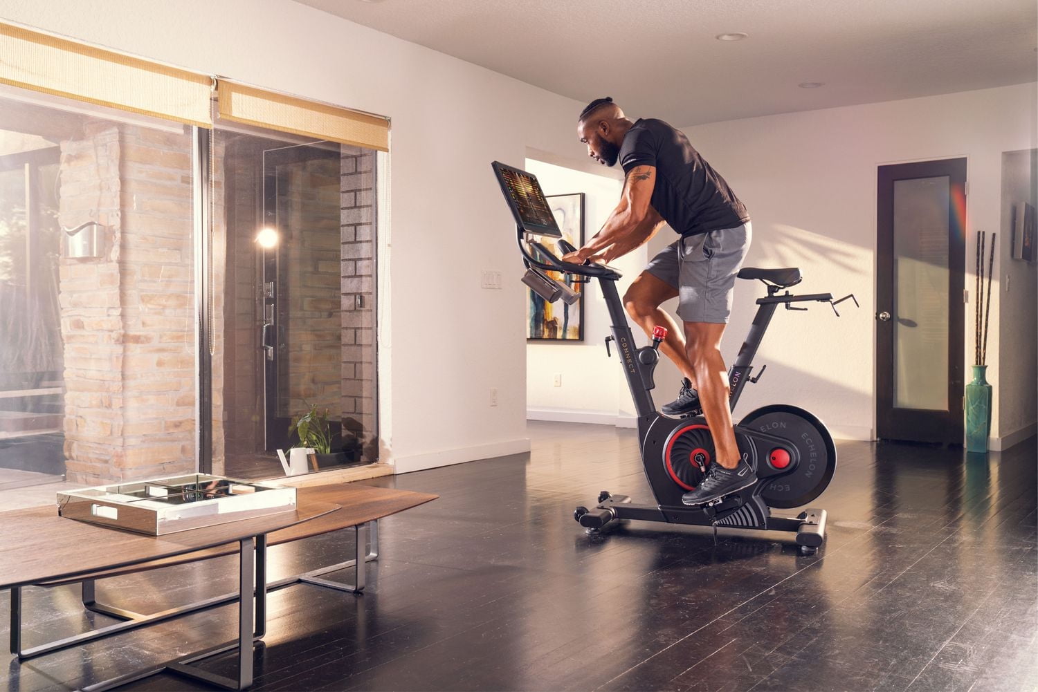 Echelon Smart Connect EX5s Indoor Cycling Exercise Bike with  21.5” HD touchscreen and 30 Day Free Membership Trial