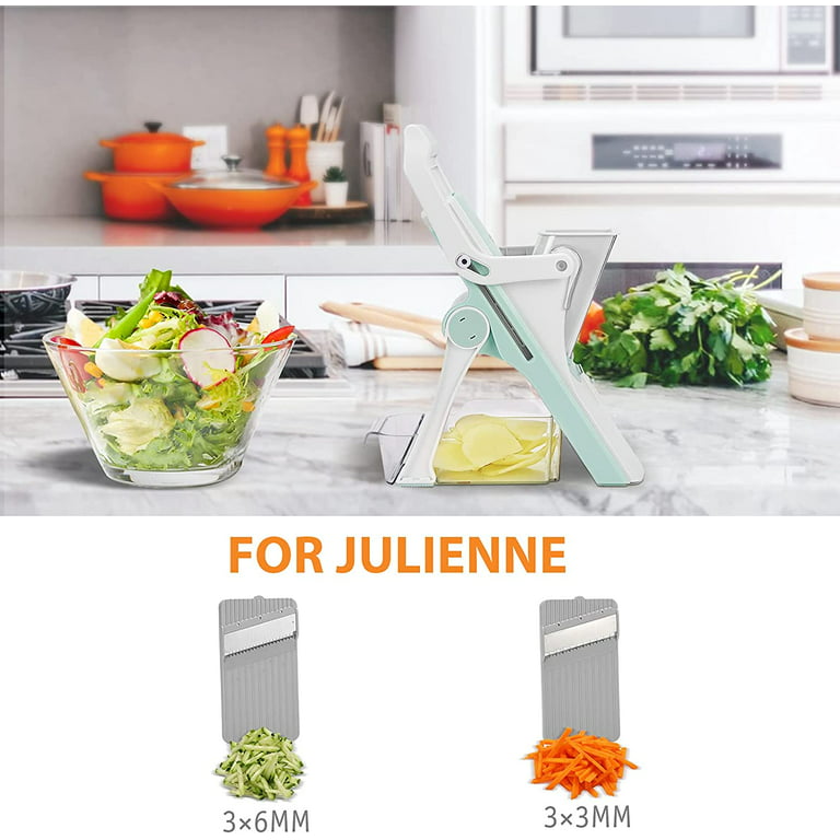 Juhenon Mandoline Slicer Vegetable Cutter & Julienne, Safe Food