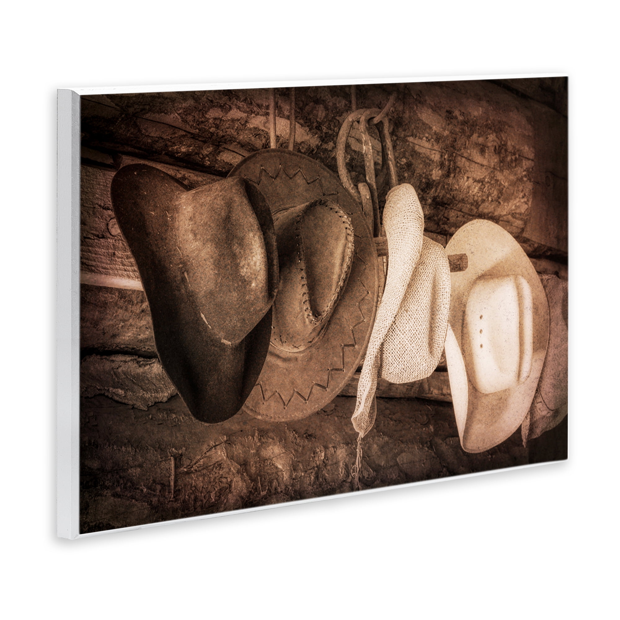 Stupell Industries Rustic Cowboy Hats Entertainment Painting Unframed Art Print Wall Art, 19 x 13