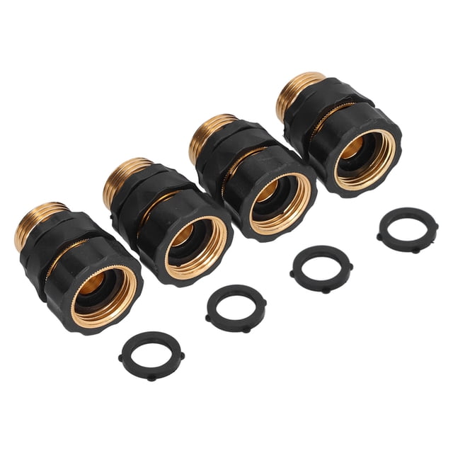 Conector rápido Jadeshay 4 piezas Manguera de jardín Dorado y negro