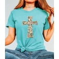 thumbnail image 3 of Ink-Printed Image NOT Quilt - He Is Risen Cross Shirt for Women Easter Graphic T-Shirt Seafoam Shirt Adult Medium, 3 of 7