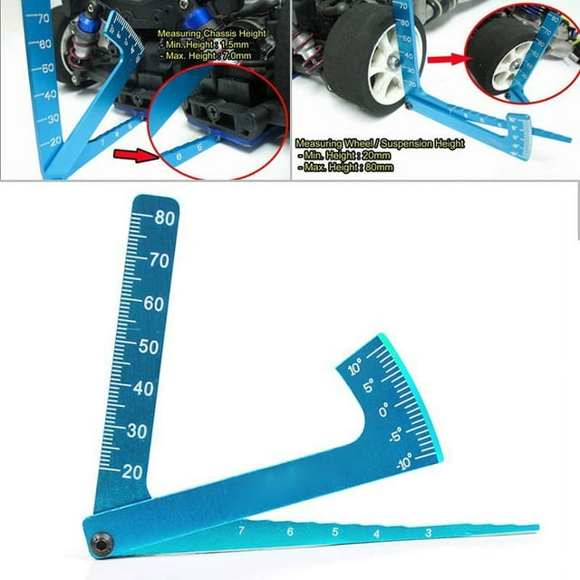 Lefu 3 in1 Aluminium Alloy Set Up Camber Gauge Ruler For 1/8 1/10 RC Car Truck Tools