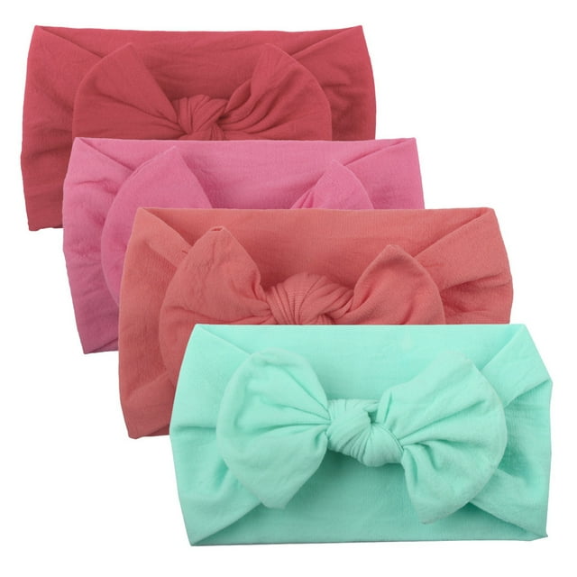 MIASHUI Lot de 4 Bandeaux et Nœuds pour Bébé Fille Serre-Têtes pour Tout-Petit Accessoires pour Cheveux