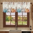 thumbnail image 6 of Fall Valance for Windows Autumn Pumpkin Curtains Valances Harvest Thanksgiving Rod Pocket Valance Window Treatments Maple Leaves Short Curtains for Kitchen Living Room Bedroom Window 1 Panel 54x18, 6 of 6