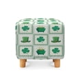 thumbnail image 2 of Jiueut Green Shamrock Top Hat Print Ottoman Slipcover, Stretch Square Ottoman Covers Slipcover Soft Storage Footrest Stool Cover Footstool Protection for Living Room St. Patrick's Day Decor, 2 of 7