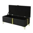 thumbnail image 6 of Aukfa 47" Storage Ottoman Bench with Gold Legs, PU End of Bed Bench for Bedroom & Entryway,Beige, 6 of 6
