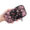 thumbnail image 2 of SEANATIVE Double Glasses Case with Zipper, Soft Eyeglass Cases Sunglasses Pouch Travel Eyeglasses Case Organizer Portable Reading Glasses Pouch Bag for Women, Cherry Blossom Pattern Pink Black, 2 of 7