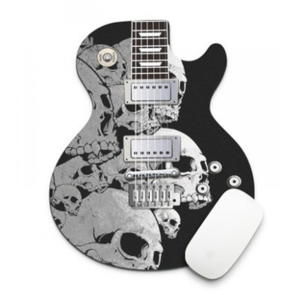 Creative Alien Guitar Mouse Pad Computer Notebook Keyboard Desk Pad Personality Play Road Rubber New Fashion Pad(Skeleton guitar)