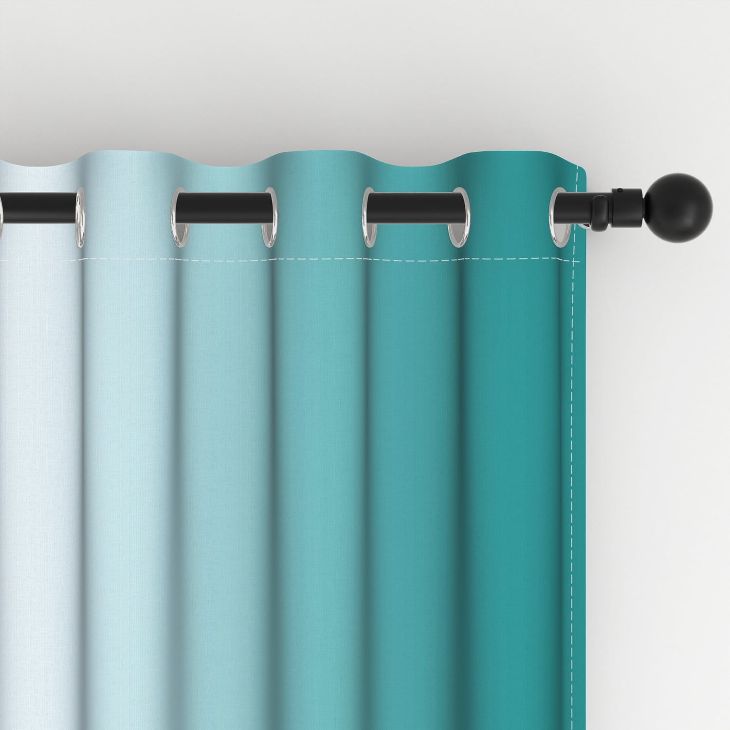 Lfeey Grommet Curtains, Drapes 63 inches Long 2 panels set, 52x63 inch, Cyan