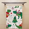 thumbnail image 4 of Soft Hand Fingertip Towels, 2 Pcs Face Bath Towels Dinosaur Rex Christmas Absorbent Washcloths for Bathroom Hotel Kitchen, 30"x15", 4 of 6