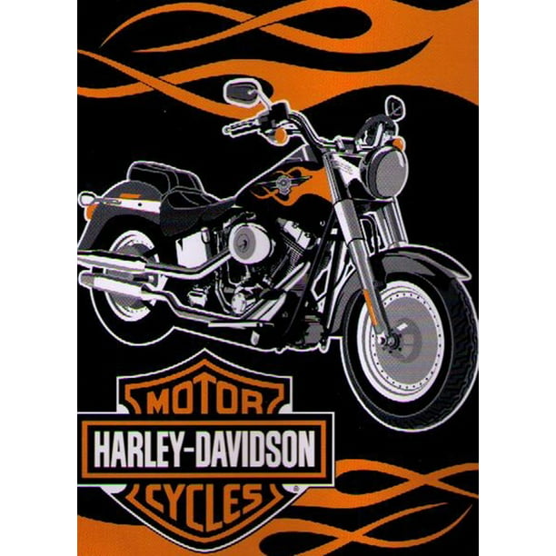 Harley-Davidson Soft Royal Plush Raschel Twin Blanket - Fat Boys