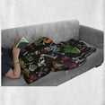 thumbnail image 6 of Skeleton Soft Flannel Fleece Throw Blanket, Dia de los Muertos Fiesta Themed Image with Sugar Skulls and Mexican Elements, Cozy Plush for Indoor and Outdoor Use, 50" x 70", Multicolor, by Ambesonne, 6 of 6