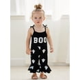 thumbnail image 3 of BemeyourBBs Girls Hallowee Overalls Jumpsuit Ghost Spaghetti Strap Flare Romper, 3 of 8