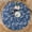 Blue Leaves Pattern, variant on Round Vinyl Fitted Tablecloth with Flannel Backing Elastic Table Cloth Waterproof Oil-Proof Plastic Cover- Fits Tables up to 36" - 44" Diameter