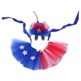 thumbnail image 2 of Linda falda tutú traje patriótico rojo azul y blanca falda 2pcs disfraz del día de independencia de mascotas para la decoración de gatitos, 2 of 8