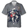 thumbnail image 3 of Camisas hawaianas con estampado 3D de astronauta para hombre, camisas con solapa de astronauta, camisetas holgadas con botones para la calle, mangas cortas, estilo hawaiano, 3 of 5
