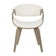 thumbnail image 2 of Lumisource Symphony Mid-Century Modern Dining/accent Chair in Light Grey Wood and White Faux Leather, 2 of 4