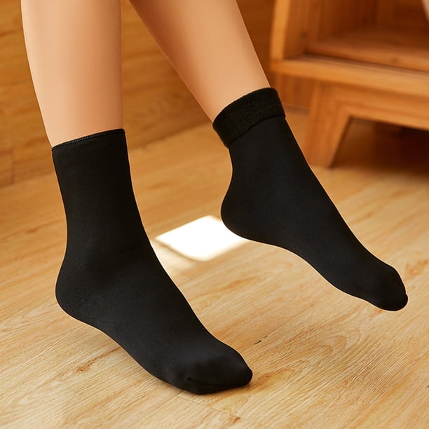 Calcetines para mujer, cómodos y transpirables, de color sólido, gruesos, cálidos, de longitud media.