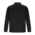 thumbnail image 5 of WAENQINLA Mens Waffle Long Sleeve Shirt Quarter Button Collared Solid Color Golf Shirt Big and Tall Work Basic Pullover Tops Black XL, 5 of 6