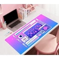 thumbnail image 6 of Retro Blue Purple Desk Mat Cherry Blossom Desk Pad Cute, Kawaii Vaporwave Extra Large Gaming Mousepad XXL, Full Desk Mouse Pad Laptop Keyboard Mat, Desk Accessories Girl Gamer Gift 31.5"x15.7, 6 of 6