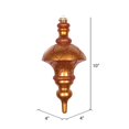 thumbnail image 2 of Vickerman MT198788D 10 in. Copper Candy Glitter Net Top Finial Ornament, 2 of 2