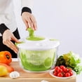 thumbnail image 2 of Deshidratador de frutas creativo para el hogar, centrifugador de ensaladas de plástico de 4 l, centrifugador de verduras, cesta de drenaje para ensalada de frutas (color verde), 2 of 4