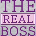 thumbnail image 3 of CafePress - The Real Boss - Womens Baseball Tee, 3 of 4