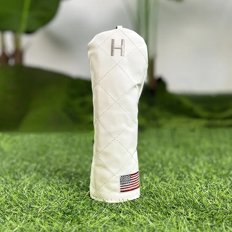 USA Flag Golf Headcover – PU Leather Driver/Fairway/Hybrid Cover