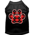 thumbnail image 3 of Pet Dog  Cat Shirt Screen Printed, "Argyle Paw Red", 3 of 6