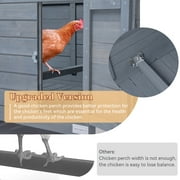 PETSFIT Large Chicken Coop with Nesting box, Weatherproof Hen House,Poultry Cage,3-5 chicken, Grey