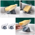 thumbnail image 5 of 2pcs Creative Bathroom Soap Box with Water Draining Storage Rack for Home Blue, 5 of 6