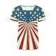 thumbnail image 4 of Mujeres Pantalones Cortos Patriótico Día de la Independencia Imprimir Cuello Redondo Casual, Suelto Ajuste para el Uso Diario, Hogar Y Cómodo, 4 of 8