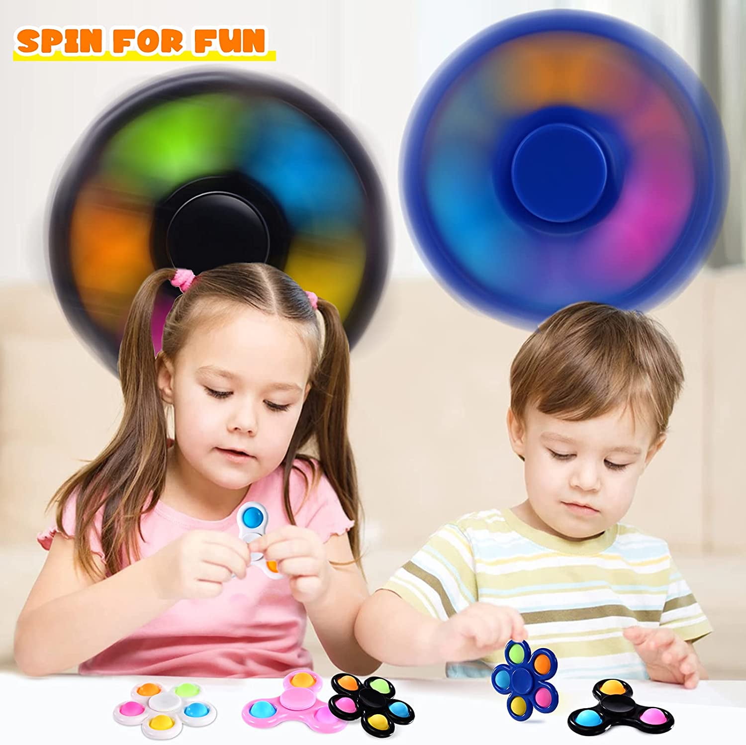 SCIONE 6 Pack Fidget Spinners,LED Light Up Fidget Spinners Toy for Kids  Adult,Glow in The Dark Party Supplies-Anxiety Toy Stress Relief Easter  Party
