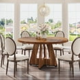 thumbnail image 4 of Tribesigns Table à Manger Ronde Rustique de Style Ferme pour 4-6, 4 of 5