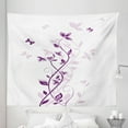 thumbnail image 1 of Spring Tapestry, Violet Tree Swirling Persian Lilac Blooms with Butterfly Ornamental Plant Graphic, Fabric Wall Hanging Decor for Bedroom Living Room Dorm, 5 Sizes, Plum White, by Ambesonne, 1 of 1