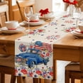 thumbnail image 5 of Independence Day Table Runner 48 Inches Long Farmhouse Dress Scarves, Patriotic Truck Usa Flag Firework Floral Dining Tablerunner for Coffee Table/Kitchen Island/Party Décor, 13" x 48", 5 of 8