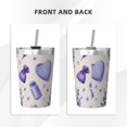 thumbnail image 3 of PAYOHTO Purple Lavender Insulated Stainless Steel Tumbler 12 oz Thermos Come with Straw Kids Leak-Proof Travel Mug Cup, 3 of 7