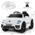 thumbnail image 6 of Infans 12V Kids Ride On Car Licensed Volkswagen Beetle w/ Remote Control & Music White, 6 of 6