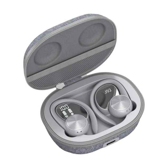 TISHITA Bluetooth 5.0 with Ear Hooks Noise Cancelling for Outdoor Gray