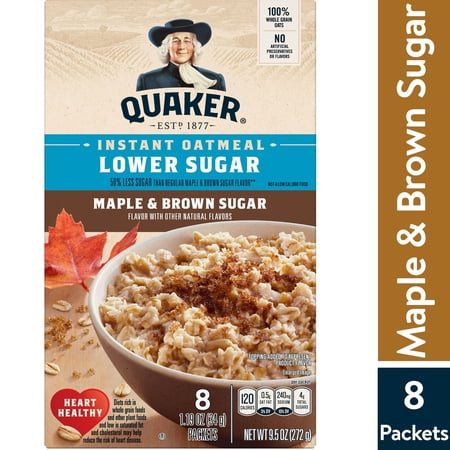 Quaker Instant Oatmeal, Lower Sugar Apples & Cinnamon, 8 Count Boxes