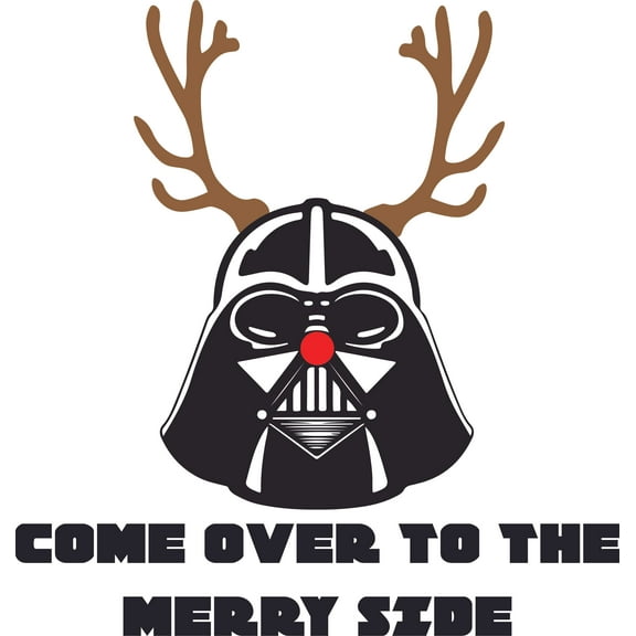 Darth Varth Come To The Merry Side Customized Wall Decal - Custom Vinyl Wall Art - Personalized Name - Baby Girls Boys Kids Bedroom Wall Decal Room Decor Wall Stickers Decoration Size (20x20 inch)