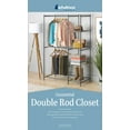 Whitmor AllMetal Double Rod Clothes Closet Organizer with Shelves