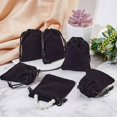 thumbnail image 3 of 50pc Rectangle Velvet Pouches Candy Gift Bags Christmas Party Wedding Favors Bags Black 9x7cm, 3 of 7