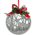 thumbnail image 2 of Northlight 2-D Glitter Reindeer Family Silhouette Christmas Ornament Disc - 4.5" - Silver, 2 of 5