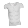 thumbnail image 3 of Camiseta de hombre con músculos falsos, camiseta acolchada con forma de pecho, ropa interior moldeadora para interiores. abdominales de manga corta, 3 of 9