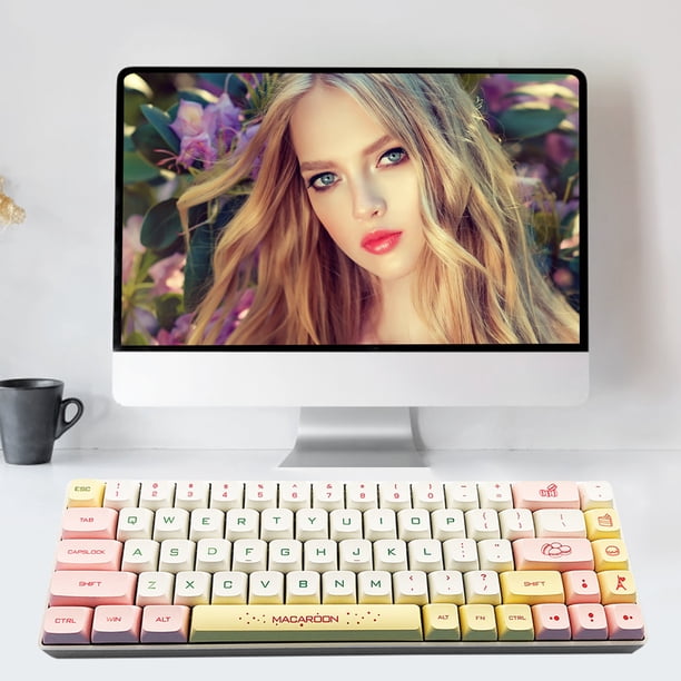 Kuymtek Juego de teclas de teclado mecánico de 127 piezas Altura XDA para interruptores MX (rosa)
